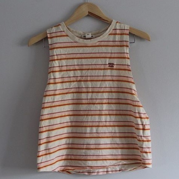 Billabong Other - 🌞 2/$20 BILLABONG Striped Tank Top Wave Graphic